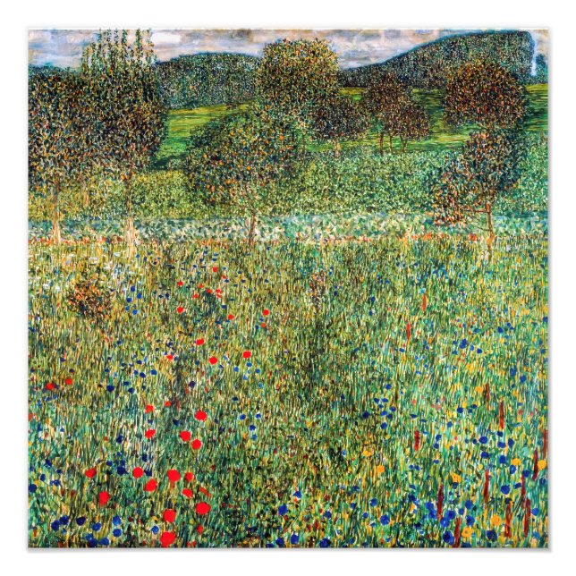 Gustav Klimt - Fruktträdgård Fototryck (Framsidan)