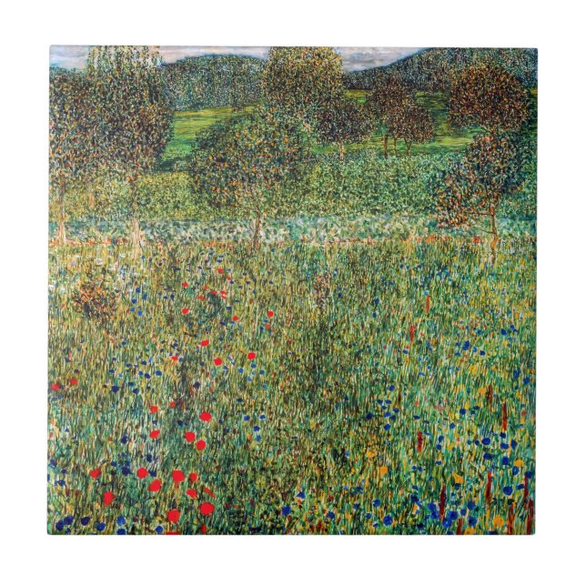 Gustav Klimt - Fruktträdgård Kakelplatta (Framsidan)