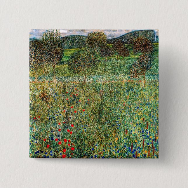 Gustav Klimt - Fruktträdgård Knapp (Framsida)