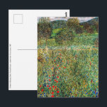 Gustav Klimt - Fruktträdgård Vykort<br><div class="desc">Fruktträdgård / Blommande Fält / Blomsterfält - Gustav Klimt,  Olja på duk,  1907</div>