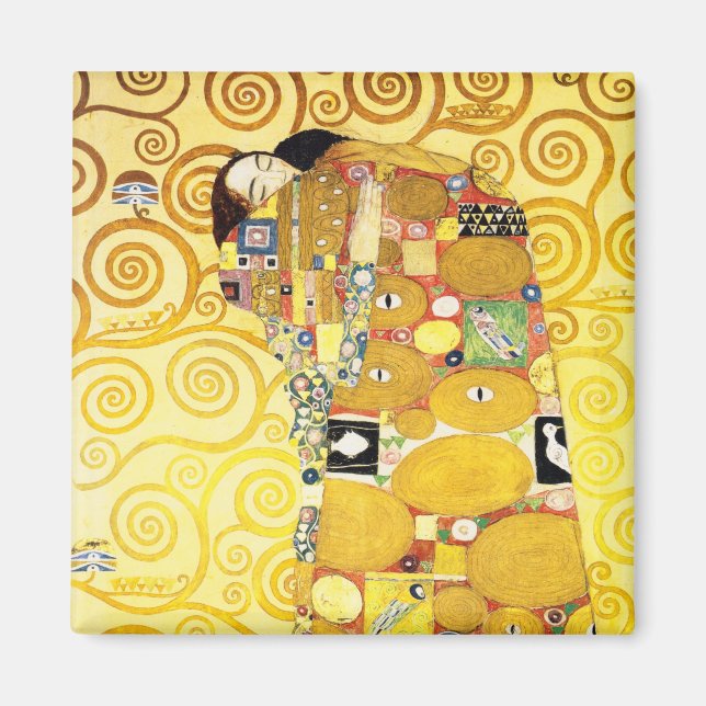 Gustav Klimt Fulfillment Älskare Fine Art Magnet (Framsidan)
