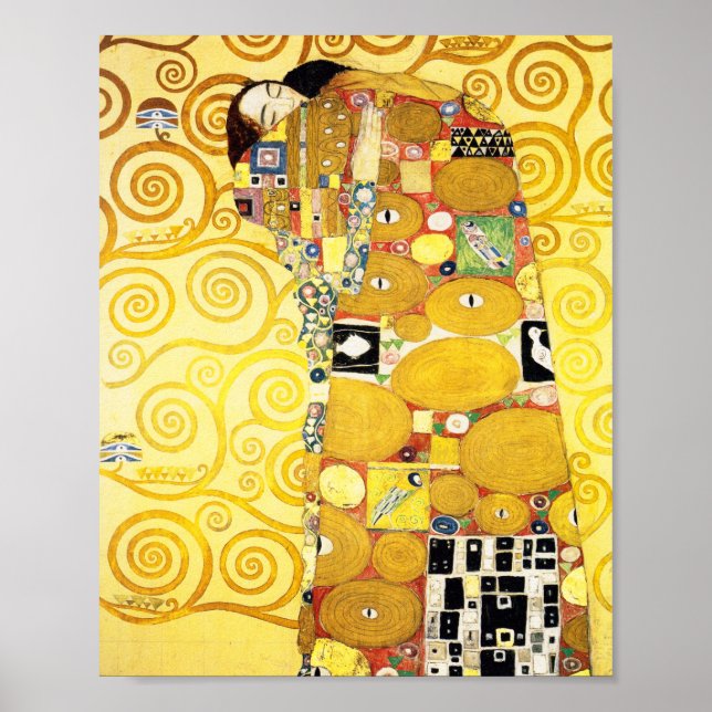 Gustav Klimt Fulfillment Älskare Fine Art Poster (Framsidan)