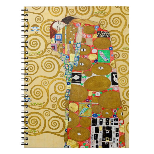 Gustav Klimt Fulfillment Nouveau Couple Anteckningsbok (Framsidan)