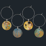 Gustav Klimt Fulfillment Nouveau Couple Berlock Vinglas<br><div class="desc">Gustav Klimt,  Fulfillment 1910-1911 Art nouveau Couple med Klimts namnteckning snurrande design och vackra guld-målning.</div>