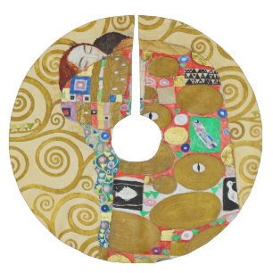 Gustav Klimt Fulfillment Nouveau Couple Julgransmatta Borstad Polyester