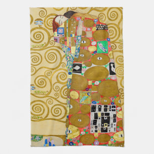 Gustav Klimt Fulfillment Nouveau Couple Kökshandduk