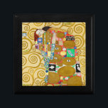 Gustav Klimt Fulfillment Nouveau Couple Minnesask<br><div class="desc">Gustav Klimt,  Fulfillment 1910-1911 Art nouveau Couple med Klimts namnteckning snurrande design och vackra guld-målning.</div>