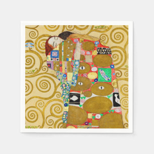 Gustav Klimt Fulfillment Nouveau Couple Pappersservett