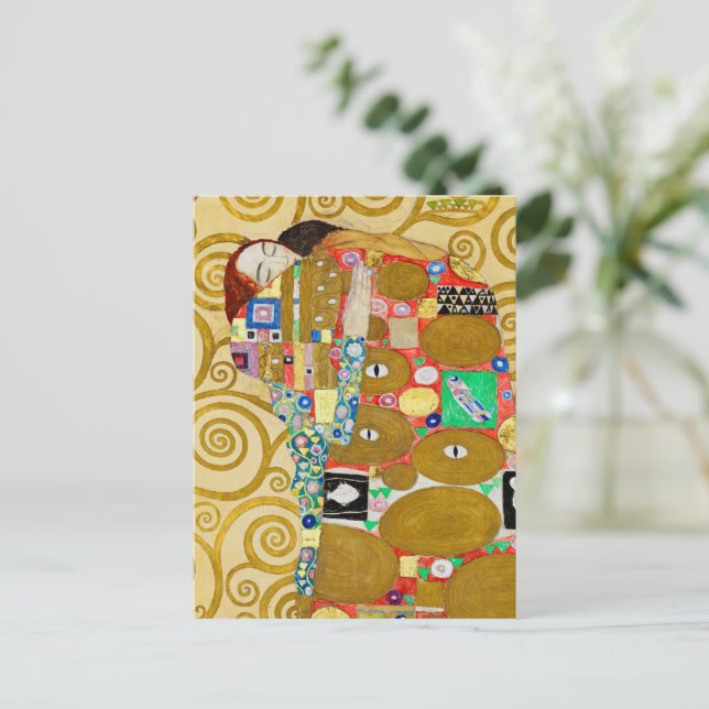 Gustav Klimt Fulfillment Nouveau Couple Vykort (Stående Fram)