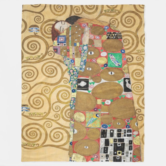 Gustav Klimt - Fulfillment, Stoclet Frieze Fleecefilt (Framsidan)