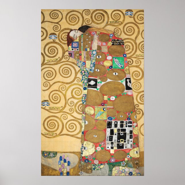 Gustav Klimt - Fulfillment, Stoclet Frieze Poster (Framsidan)
