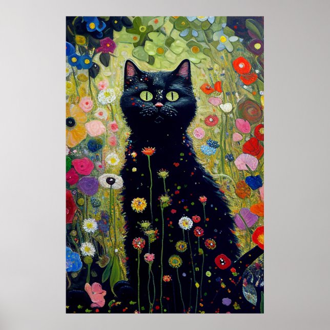 Gustav Klimt Garden Cat Poster (Framsidan)