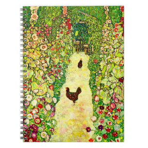 Gustav Klimt Garden med Chickens Anteckningsbok