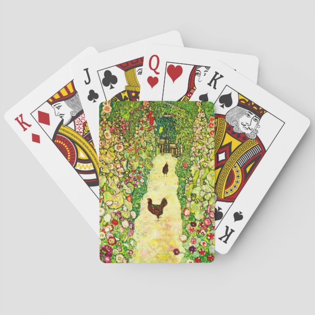Gustav Klimt Garden med Chickens Casinokort (Baksidan)