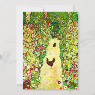 Gustav Klimt Garden med Chickens Inbjudningar