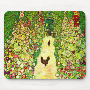 Gustav Klimt Garden med Chickens Musmatta
