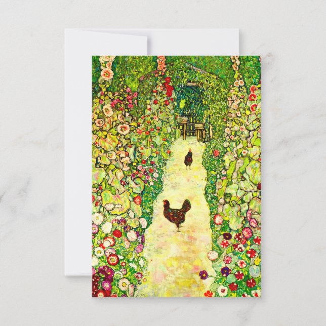 Gustav Klimt Garden med Chickens OSA Kort (Framsida)