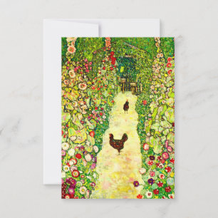 Gustav Klimt Garden med Chickens OSA Kort