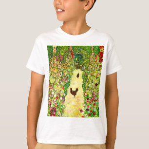 Gustav Klimt Garden med Chickens T Shirt