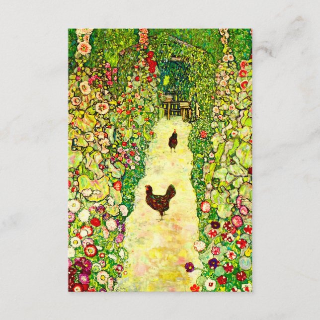 Gustav Klimt Garden med Chickens Tilläggskort (Framsida)