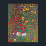 Gustav Klimt Garden med inbjudan till solblommor<br><div class="desc">Gustav Klimt Farm Garden med solblommor inbjudningar. Oljemålning på arbetsyta 1905-06. Även om Klimt är mest känt för sin guld-period som producerade klassiska verk som The Kiss and Porträtt of Adele Bloch Bauer, producerade konstnären också några oerhört charmerande landskapsverk. Garden Farm med solblommor har en rik sommarträdgård i blomning med...</div>