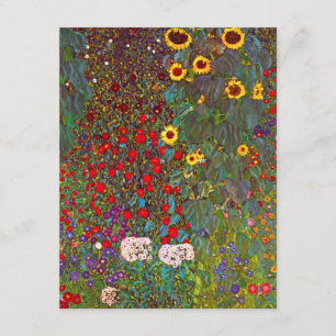 Gustav Klimt Garden med inbjudan till solblommor