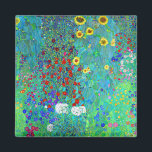Gustav Klimt Garden med solblommor Magnet<br><div class="desc">Garden med solblommor som målades av Gustav Klimt 1907.</div>