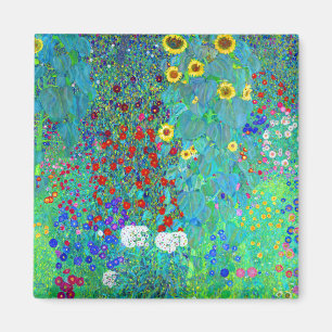 Gustav Klimt Garden med solblommor Magnet