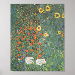 Gustav Klimt Garden med solblommor, original Poster