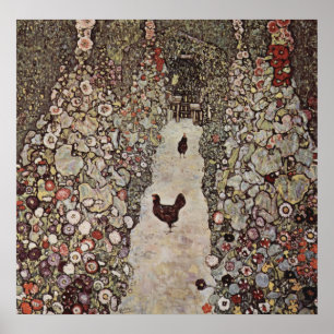 Gustav Klimt - Garden med Tuppar Poster