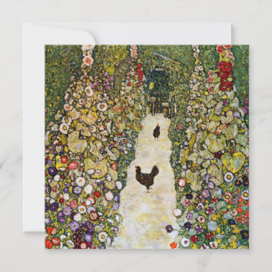 Gustav Klimt - Garden Väg med Chickens Inbjudningar