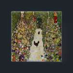 Gustav Klimt - Garden Väg med Chickens Knapp<br><div class="desc">Garden Väg with Chickens - Gustav Klimt,  Oil on Canvas,  1916</div>