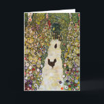 Gustav Klimt - Garden Väg med Chickens Kort<br><div class="desc">Garden Väg with Chickens - Gustav Klimt,  Oil on Canvas,  1916</div>