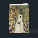 Gustav Klimt - Garden Väg med Chickens Kort<br><div class="desc">Garden Väg with Chickens - Gustav Klimt,  Oil on Canvas,  1916</div>