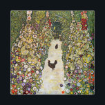Gustav Klimt - Garden Väg med Chickens Magnet<br><div class="desc">Garden Väg with Chickens - Gustav Klimt,  Oil on Canvas,  1916</div>