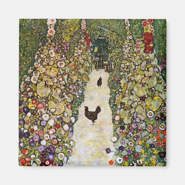 Gustav Klimt - Garden Väg med Chickens Magnet (Framsidan)