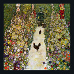 Gustav Klimt - Garden Väg med Chickens Poster<br><div class="desc">Garden Väg with Chickens - Gustav Klimt,  Oil on Canvas,  1916</div>