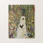 Gustav Klimt - Garden Väg med Chickens Pussel<br><div class="desc">Garden Väg with Chickens - Gustav Klimt,  Oil on Canvas,  1916</div>