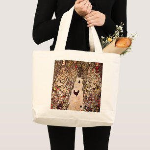 Gustav Klimt Garden Väg Painting, Earthy Tones Jumbo Tygkasse