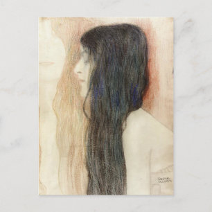 Gustav Klimt-Girl med Long Hair Vykort