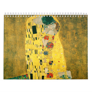 Gustav Klimt Golden Art Kissen för Älskare Kalender