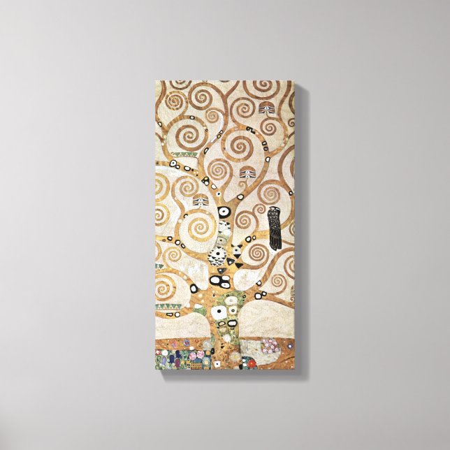 Gustav Klimt Golden Livets träd med Bird Canvastryck (Framsida)