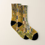 Gustav Klimt - Golden Socks Strumpor<br><div class="desc">Låt inte de där enhetliga kostym få ner dig. Firar konst med dessa strumpor med bran i porträtt av Gustav Klimt. Guld,  blått,  grönt och svart.</div>