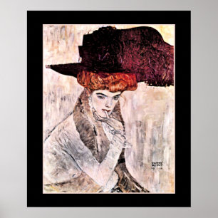 Gustav Klimt-grafik, Der Schwarze Hut Poster