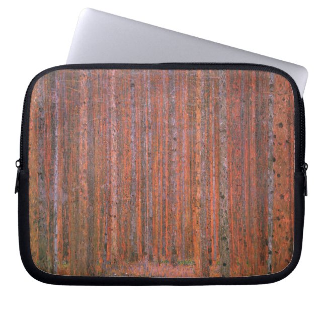 Gustav Klimt Grangränd Tannenwald Röda Träd Laptop Fodral (Framsidan)