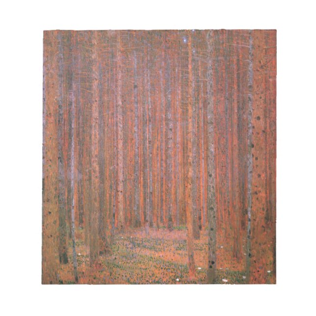 Gustav Klimt Grangranskog Tannenwald Röda Träd Anteckningsblock (Framsida)