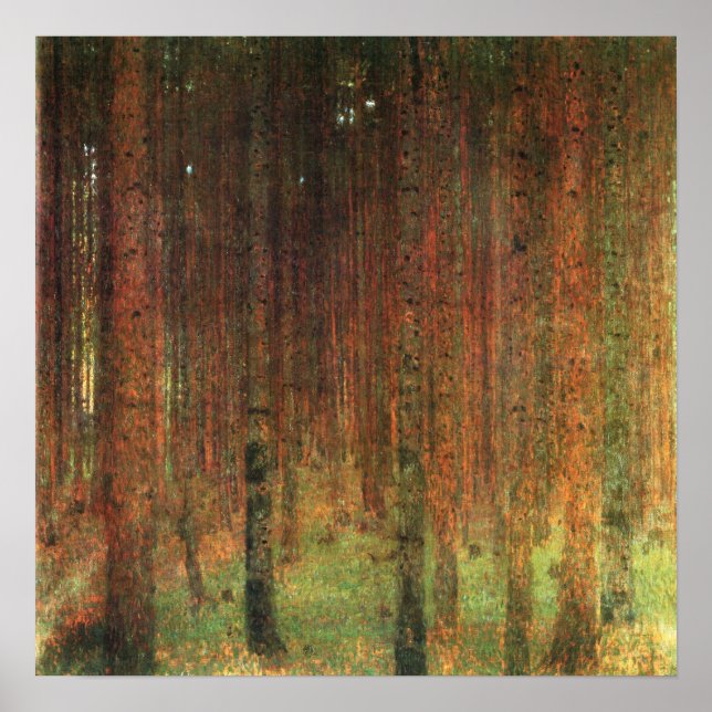 Gustav Klimt - Gräs Forest II Landscape Poster (Framsidan)