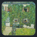 Gustav Klimt - Guardaboschis hus Fyrkantigt Klistermärke<br><div class="desc">House of Guardaboschi / House in Weissenbach of Attersee Sjö - Gustav Klimt,  Oil on Canvas,  1912</div>