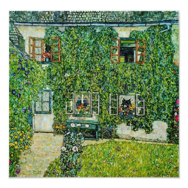 Gustav Klimt - Guardaboscis hus Fototryck (Framsidan)