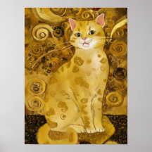 Gustav Klimt guld söt katt parodi, Gustav klimt ko